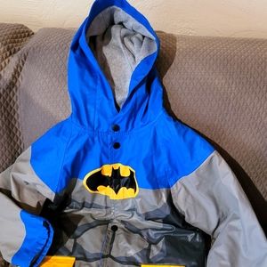 Western Chief Boys Sz 5 Batman Snap Up Rain Coat Jacket